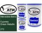Preview: Mercedes-Benz, Cypress Green Metallic, 272: 500ml Lackdose + 500ml Klarlack + 250ml Härter - Set, von ATW Autoteile West.